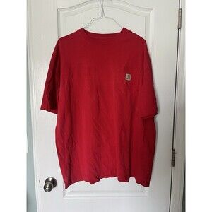 Carhartt 2 Tshirts Red Pocket And Blue Stripe Original Fit Size 2XL Mens